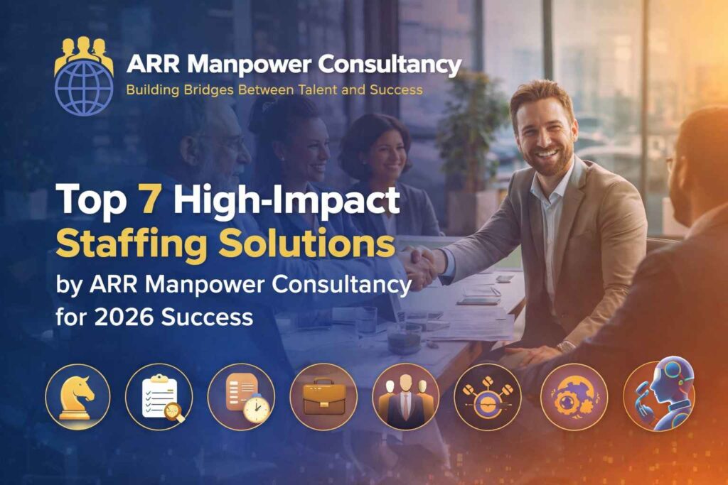 “ARR Manpower Consultancy team handshake representing top 7 high-impact staffing solutions for business success in 2026”