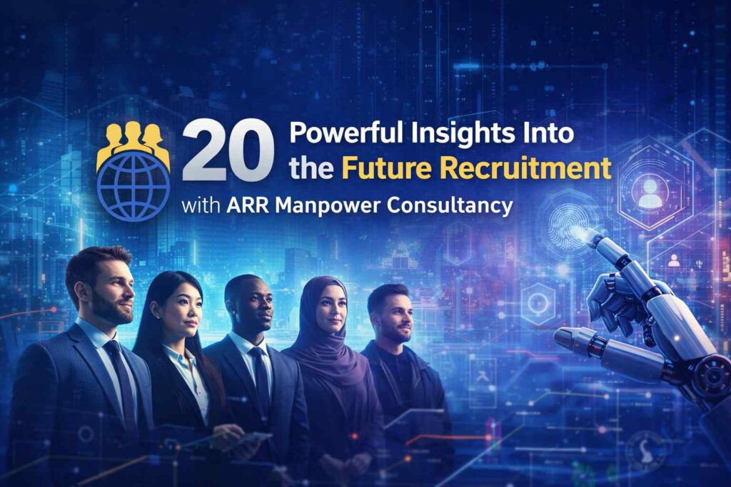 Future recruitment trends with AI-powered hiring, global talent acquisition, and workforce innovation by ARR Manpower Consultancy